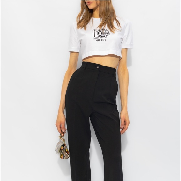 Dolce & Gabbana Tops - NEW DOLCE & GABBANA CROPPED T-SHIRT WITH LOGO